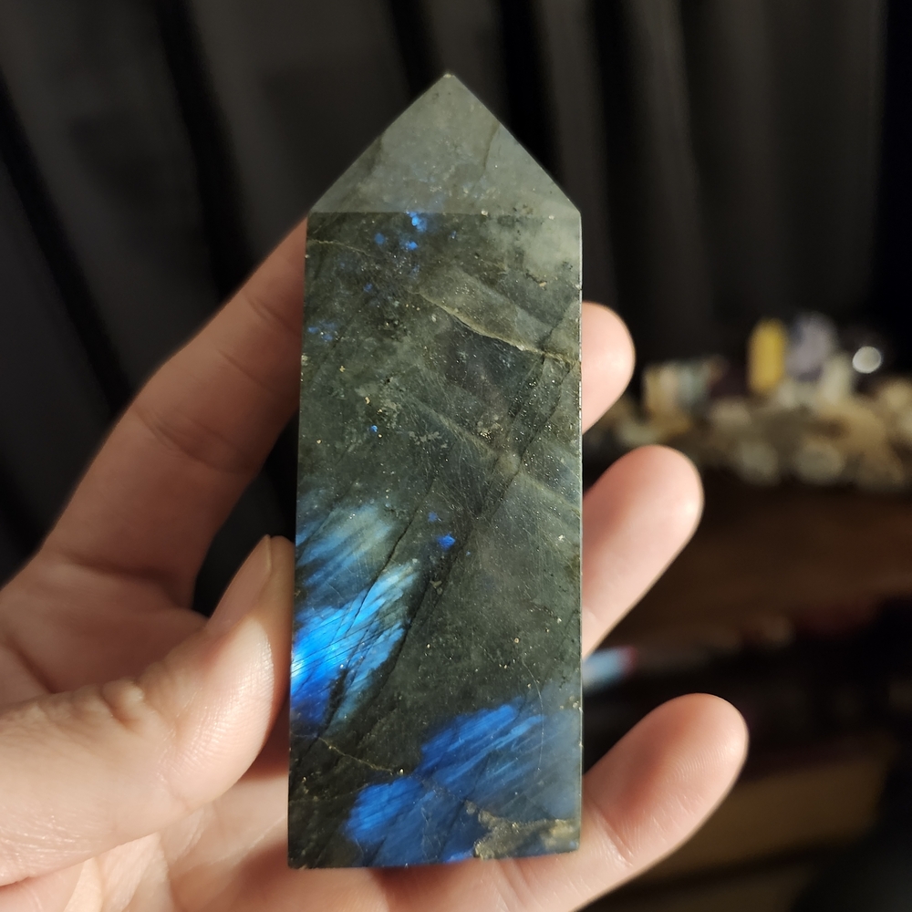 Blue Labradorite Crystal Tower